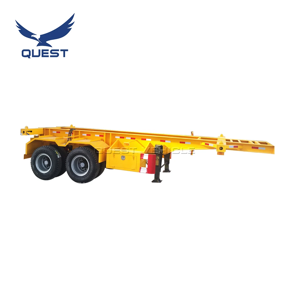QUEST Shipping Container Chassis Carrier Skeleton Container Semi Trailer for Philippines 20ft 2 Axles Other Trailers 40-50tons