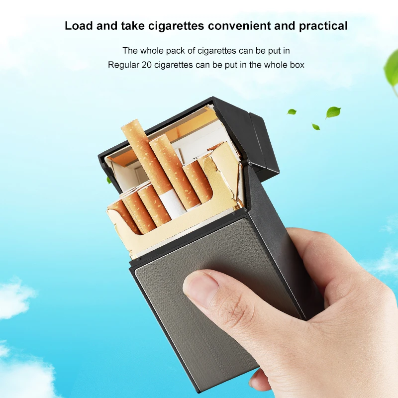 Rechargeable usb lighter with cigarette case 20pcs designer cigarette box