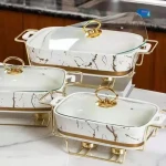 Rectangular amphorae ceramic pan for baking tray cutlery over light heat hotel dry stock pot