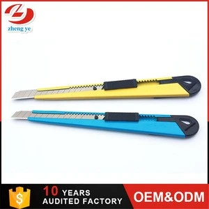 Retractable 9mm office cutting supplies safety snap blades cutter knife