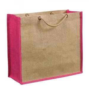 Reusable Blank Natural Jute Bag Custom Logo Burlap Shopping Bag