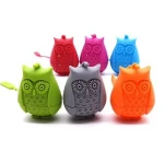 Reusable Safe Loose Leaf Tea Bags Strainers Filters Food Grade Cute Silicone Owl Tea Infusers BPA free