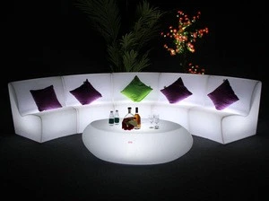 Rotational molding plastic led hotel sofa round lobby sofa