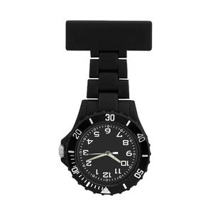 Round face rubber fob nurse watch with multiple colors, pin nurse watch, plastic nurse watch