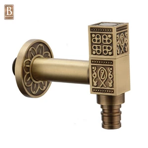 Royal Brass Wall Mounted Single Handle Gold-plated Water Tap Bibcock