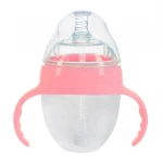 Safe Newborn Baby Feeding Bottle Toddler Silicone Squeeze Feeding Spoon Milk Bottle Baby Training Feeder Water Bottle Wide Neck