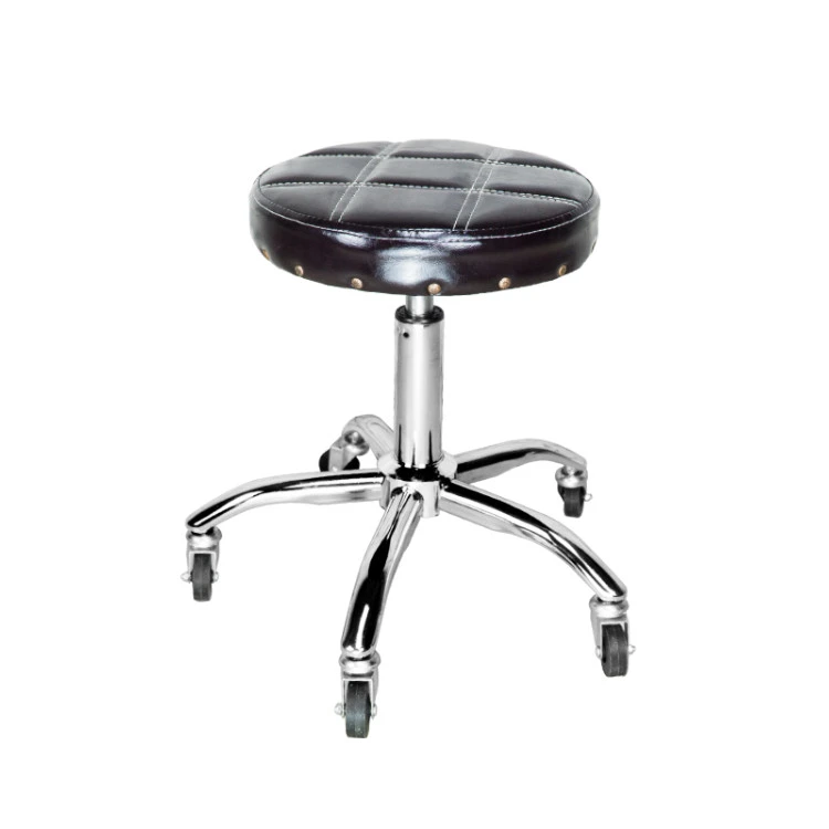 Salon Round Chair PU Swivel Lift Stool Barber Massage Hairdressing Styling Salon Hair Barber Chair