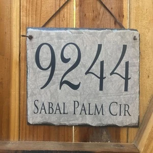 Scratch resistant &amp; mold resistant excellent quality Beautifully Handcrafted and Customizable Slate Home Address Plaque