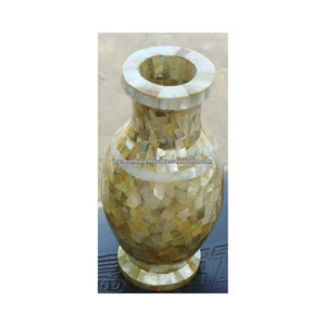 Sea Shell Mother Of Pearl Stone Flower Vase