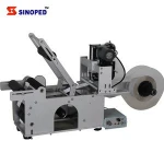Semi Automatic bottle sticker labeling machine with printing date for round flat jars / labeling machine