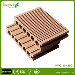 SGS Certification Waterproof Wood Plastic Composite WPC Slatted Panel Decking Timber With Groove