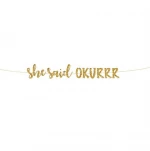 She Said Okurrr Glitter Paper Letters Banner Bachelorette Party Supplies Wedding Decoration Party