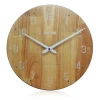 Simple Decorative Customizable 35cm round face Wooden clock
