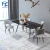 Import Small apartment solid wood foot marble dining table and chair set from China