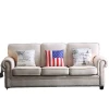 Soft and leisure Modern Sofa Couch 3 Seat Upholstered Sofa Couch Fabric Sofa Economical, durable and easy to install