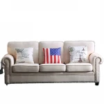Soft and leisure Modern Sofa Couch 3 Seat Upholstered Sofa Couch Fabric Sofa Economical, durable and easy to install