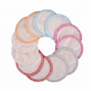Soft Bamboo Reusable Makeup Remover Pads Cosmetic Cotton Pads Round Facial Skin Care Wash Cloth Pads 14 Pack with Laundry Bag