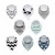 Import Soft Reusable Washable 8Pcs/Set Cotton Fleece Funny Super Absorbent 2 Nickel-free Snaps Adjustable Drool Triangle Baby Bibs from China