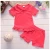 Import Solid Color Kids Children Girls Casual 2PCS Summer Short Sleeve Clothing Sets from China