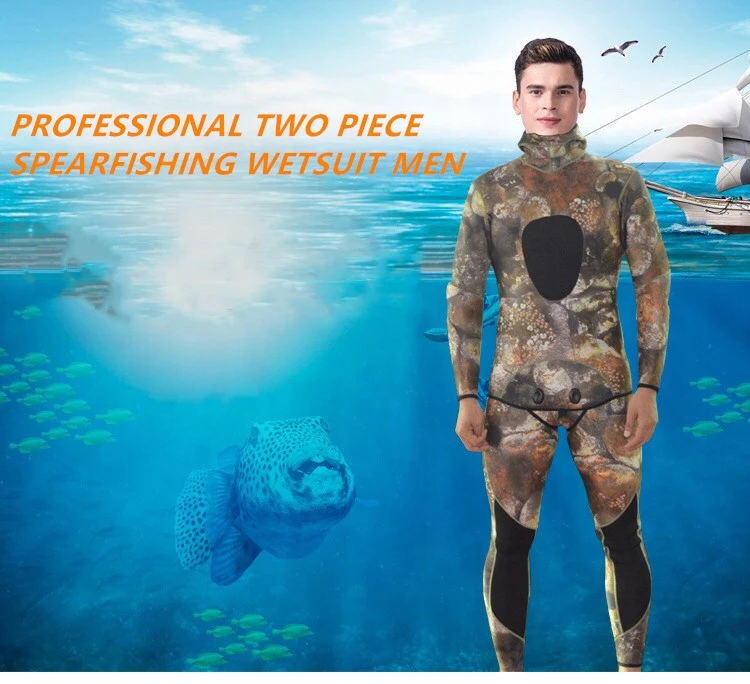 Spearfishing 5mm/3mm Wetsuit Camouflage Diving Suits Back Zip Surfing Suit