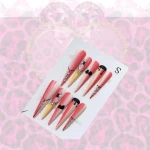 Spider press on nails with black heart nails design from nails supplier