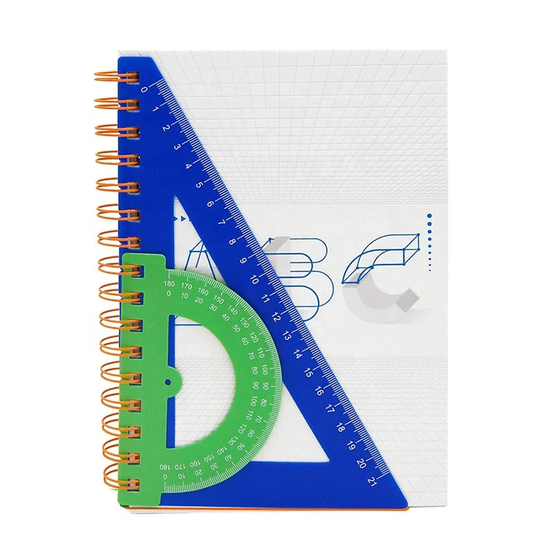 Spiral Binding Waterproof Paper Student Accessories Washable Kraft Paper Notebooks With Pp Ruler