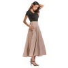 Spring fashion trend in europe high waist maxi skirt colorful traditional long skirt