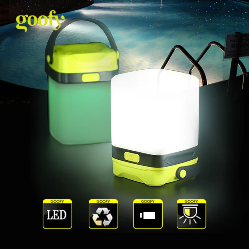 Square Silicone outdoor lamp waterproof 7 Colorful atmosphere Tent Light LED lantern Camping light