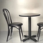 Stackable Industrial Metal Restaurant Furniture Chair Bistro Cafe Trattoria Dining Side Chairs with PU Seat