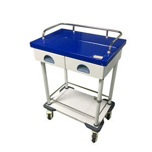 Stainless Steel hospital patient treatment medical ECG trolley with drawers