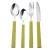 Import Stainless steel tableware with straight round handle, 4 pieces of plastic handle, cutlery, fork and spoon family combination from China