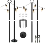 Steel Light String  Pole for Outdoor string Light Poles at Chrimas holiday party occasion