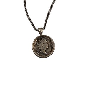 sterling sliver chain with England penny pendant hip hop high fashioned decorative jewelry