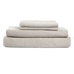 Stone Washed 100% Natural Pure Linen Flax Fiber Linen Bedding Bed Sheet set