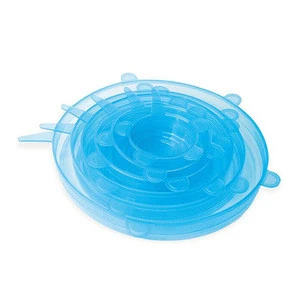 Stretchable Silicone Food Covers,Stretch and Fit Silicone Covers Reusable Microwave Oven Dishwasher Safe 6 Sets