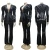Import Stylish Long Sleeve V Neck Bandage PU Leather Trouser Suit Winter Clothes Woman Two Piece Pants Suit Set from China