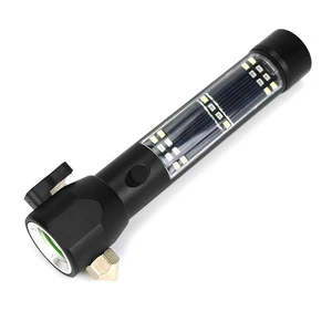 SY26 Strong LED Torch Black Aluminum Alloy Case Solor Rechargeable LED Flashlight With Magnet