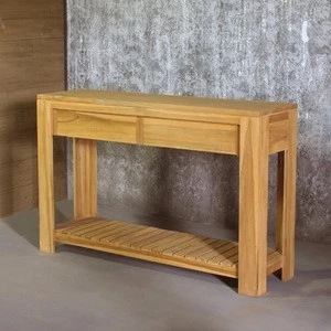 Teak Wooden Console Table With Drawer From Indonesia Furniture Factory
