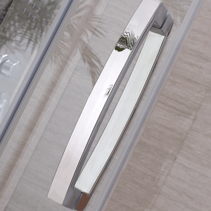 The classic appearance of the practical stainless steel accessories of the glass shower rooms