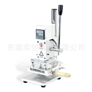 The desktop mini hot stamping machine with T slot and type mould dual-purpose  is used for hot stamping on leather paper, PVC