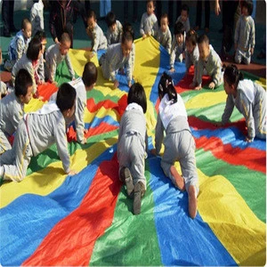 Thrilling 6FT 8Handles Children Kids Teamwork Cooperative Play Rainbow Parachute Waterproof Outdoor Game Exercise Sport Tool Toy