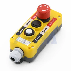 TNHA rainproof up and down hoist pushbutton switch pendant  button control station for crane truck tail lift with emergency stop