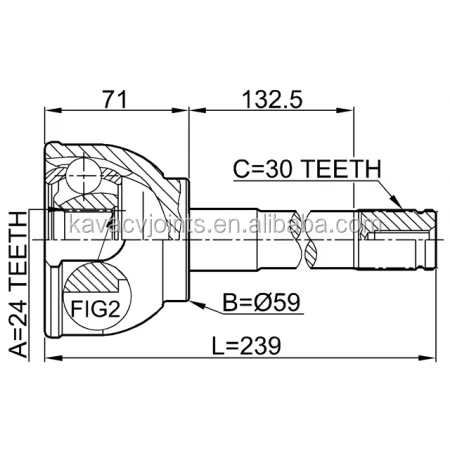TO-057	OUTER CV JOINT 24X59X30   43405-60100
