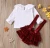 Import Toddler infant girl clothes solid color 3pcs outfits Boutique girl clothing sets from China