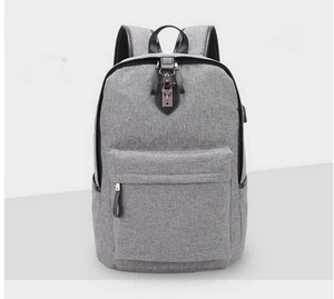 Top Popular High Quality Nylon Grey Waterproof Anti-theft Backpack with USB Charge