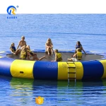 Top quality inflatable jumping trampoline, inflatable floating water toys