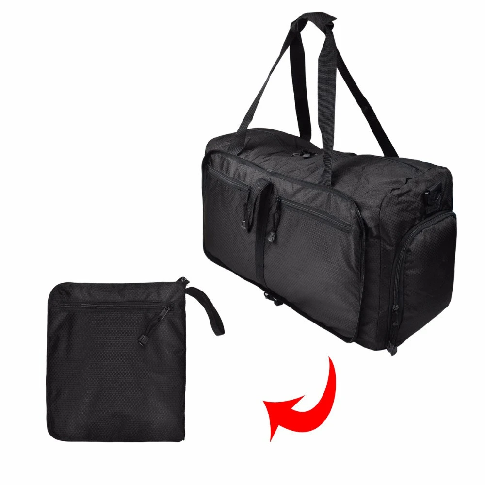 Top quality travel duffle bag folding travel bag with a side shoe pocket/