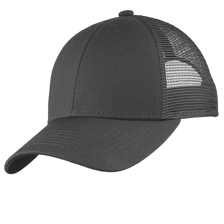 Trucker Hat Mens Baseball Cap 6-panel Hat Grey Quality 6 Panel Plain Unisex Custom Character COMMON Adults Blank