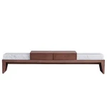 tv cabinet modern living room furniture design marble top wooden tv stand