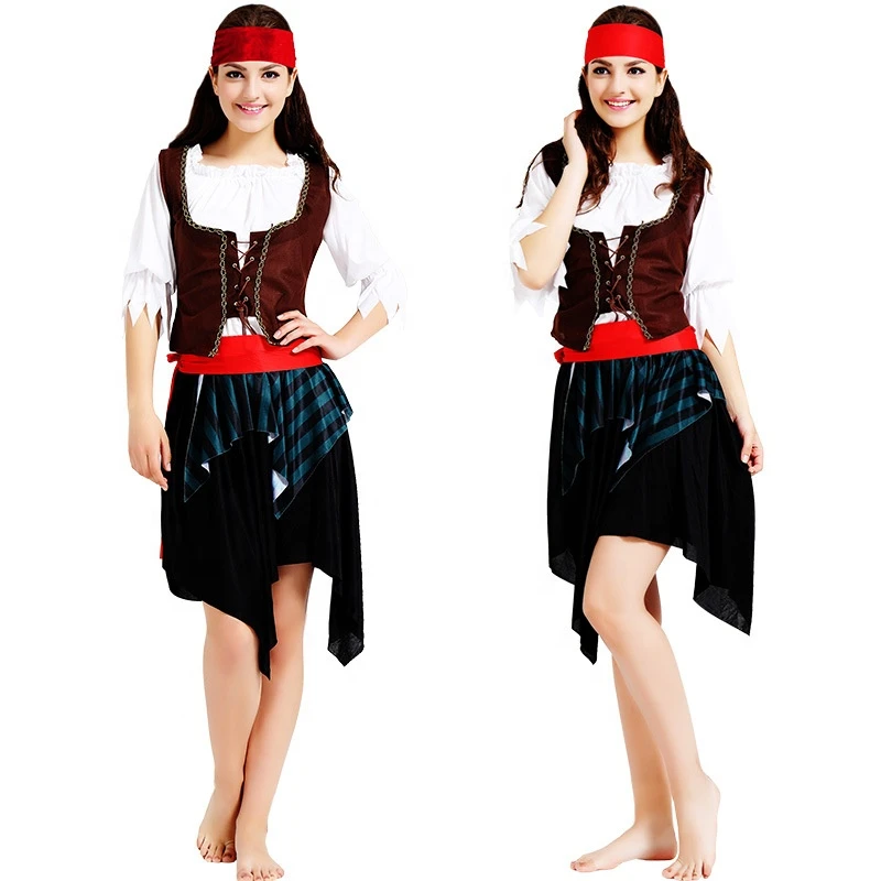 TV Movie Costumes Adult Buccaneer Cosplay Halloween Party women Pirate Costume